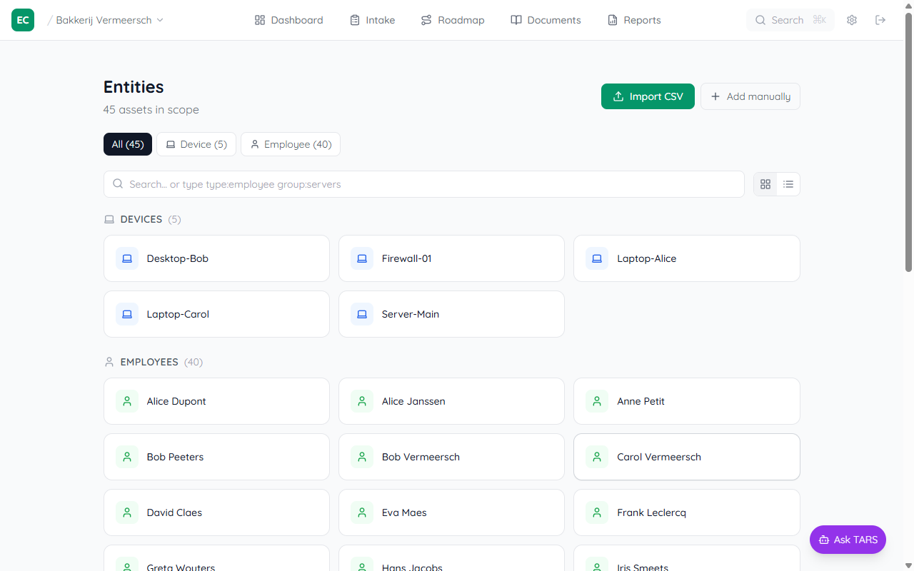 Import progress bar mid-way showing a counter incrementing as entities are created in batches